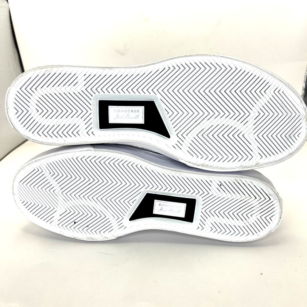 Converse X Jack Purcell Vintage RARE White Leather Croc Embossed Silver Sneakers - Picture 7 of 9